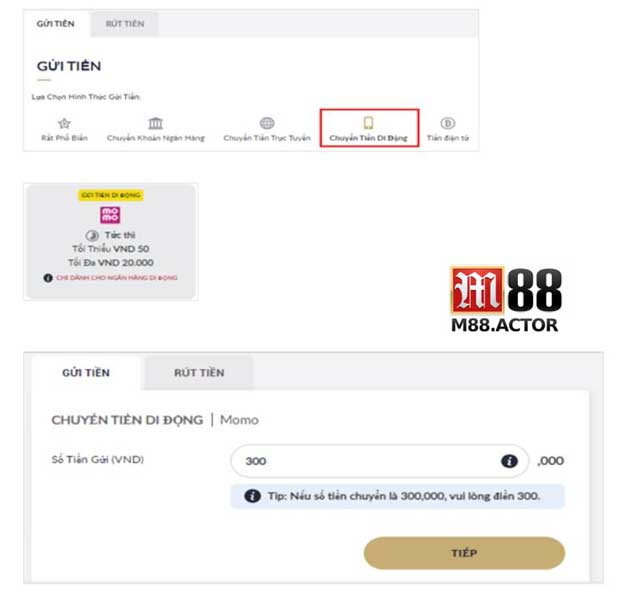 Hướng dẫn nạp tiền M88 qua ví điện tử siêu tiện lợi!